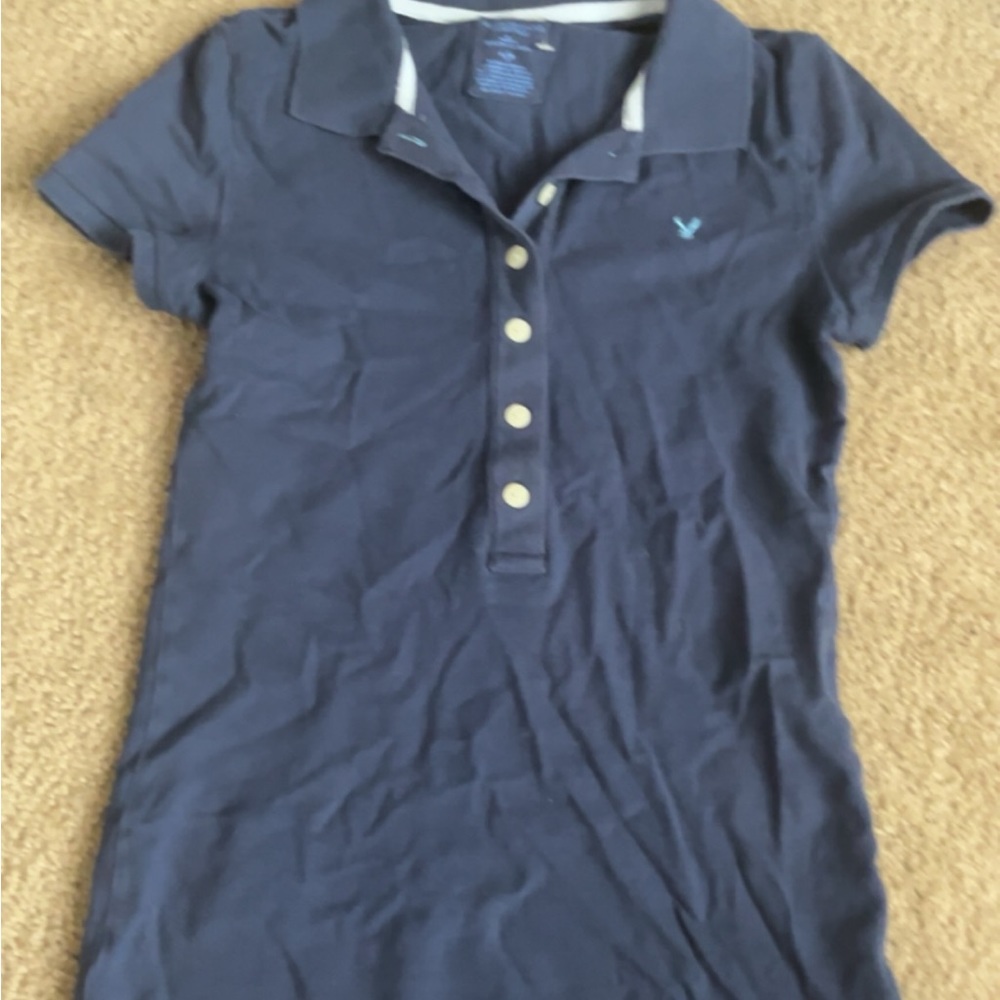 Navy Blue American Eagle Outfitters polo tee :)